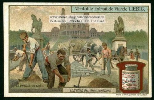 Paving A Street With Sandstone NICE c1909 Card