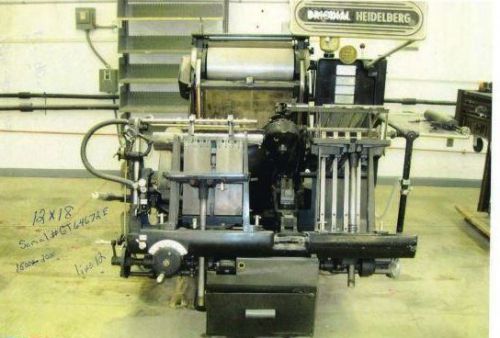 Heidelberg GT 1968 12x18  wind mill printing press