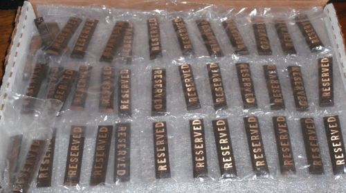 *New Old Stock* 156 count- Vintage mini Bronze &#034;Reserved&#034; Signs/ Tags