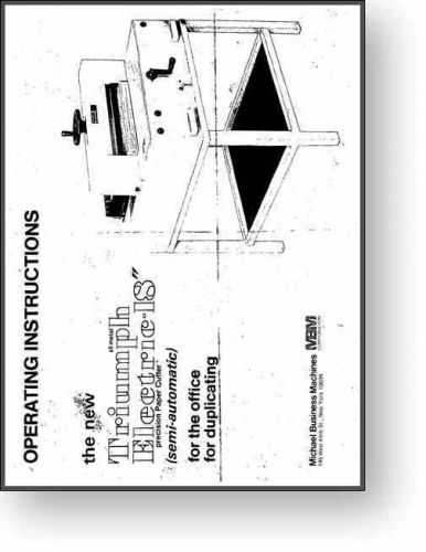 MBM Triumph 4810 / 4850 18&#034; Electric Cutter Manual