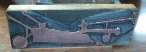 Vintage wood/copper &#034;martin two way flat bottom ditchter&#034;  printing press block for sale