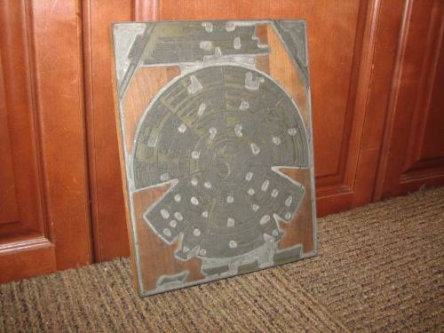 Antique Huge 10 x 8 Wood Printing Block Letterpress Chart Figure