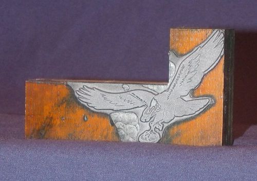 Vintage Letterpress Printing Block- Eagle with Football Philadelphia Eagles Logo