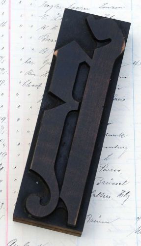 letter: ss  rare blackletter wood type printing block 5.71&#034; woodtype letterpress