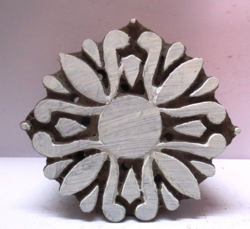 INDIAN WOODEN HAND CARVED TEXTILE PRINTING ON FABRIC BLOCK / STAMP DESIGN HOT 48
