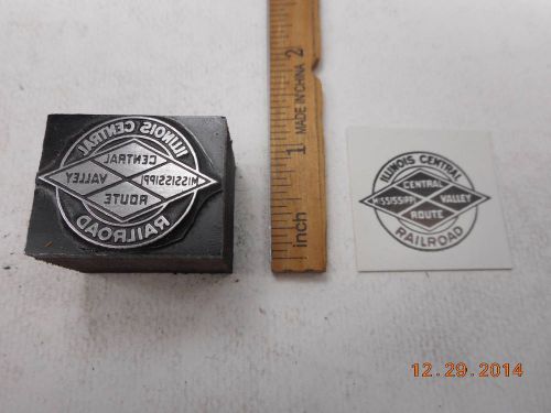 Printing Letterpress Printers Block, Railroad, Illinois Central Emblem