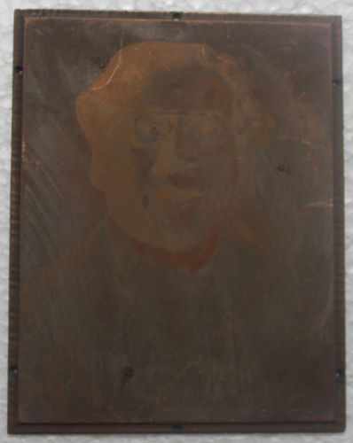 From India Vintage Printers Copper Block Indian Old Man #go1057