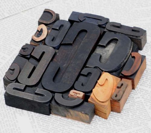 CCCCC mixed set of letterpress wood printing blocks type woodtype wooden printer