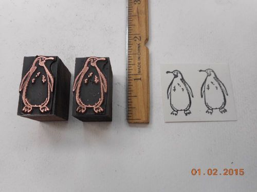 Letterpress Printing Printers 2 Blocks, Penguin Birds