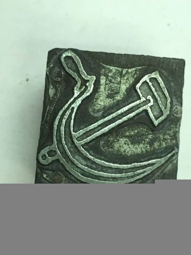 Communist party hammer &amp; sickle political printer&#039;s letterpress type block for sale