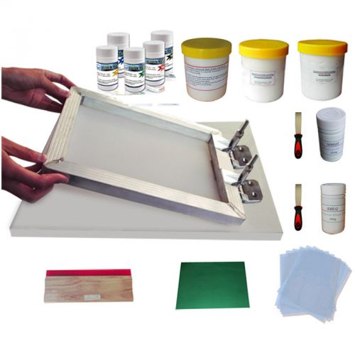 DIY Silk Screen Printing Hobby Kit Screen Hinge Clamp Squeegee Ink Scraper Kit