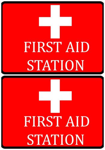 Work Place First Aid Station Red Sign Code Set 2 High Quaility Signs Safety s91