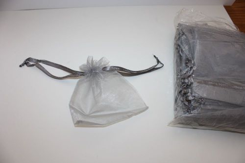 100- Organza Bags 8&#034;x 6.5&#034; silver