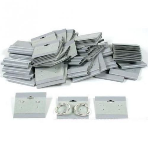 100 Gray Flocked Earring Display Hang Cards 2X2 Inch