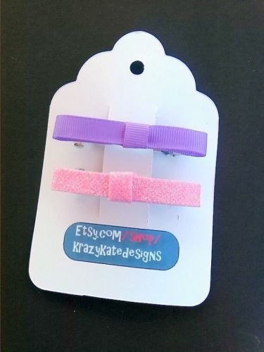 Set of 25 Personalized Hair Clip Cards, jewelry cards, display, tag