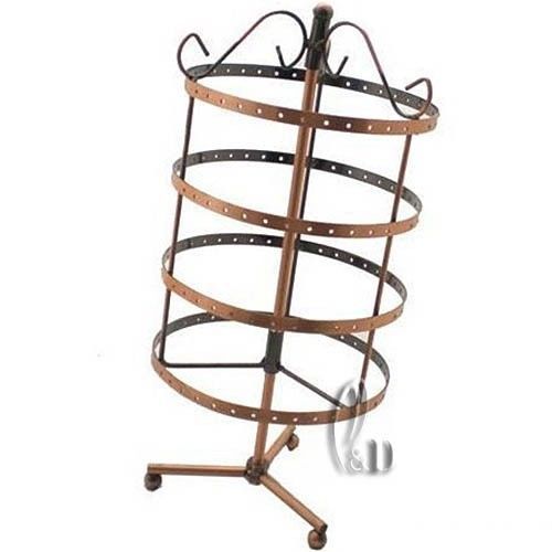 Rotatable Bronze design 144 Holes 28x15cms Earring Display Stand rack d004