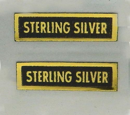 Sterling Silver Gold Foil on Black  Embossed Labels   1000 pcs. Adhesive Backs