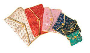 6 Fancy Chinese Silk Pouch Bags #1 #2 #3 #4 #5 &amp; #6