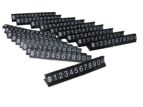 White on Black Base Adjustable Price Display Tag Label 192 Cubes, 16 Base