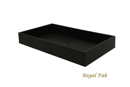 2 Inch Deep Black Full Size Plastic Stackable Jewelry Tray 14 3/4&#034; L x 8 1/4&#034; W