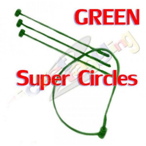 500 3&#034; GREEN SECUR-A-TACH LOCKING LOOP CIRCLES PRICE TAG LUGGAGE TAGGING BARBS