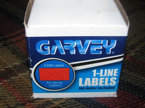 Garvey One-Line Pricemarker Labels - COS090945 - 1 Box - 3 rolls Flourescent Red