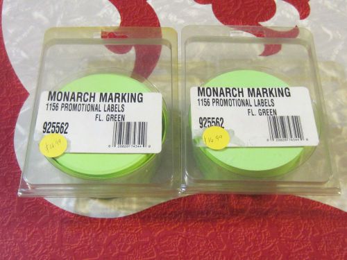 Monarch 1156 Promotional Labels, Fluorescent Green, 4 Rolls/2 Packs