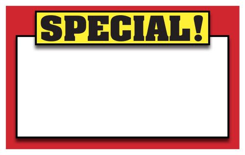 RETAIL SPECIAL SIGNS, Template 5.5&#034;x3.5&#034; Blank Sale/Price Tags, 50 Pack