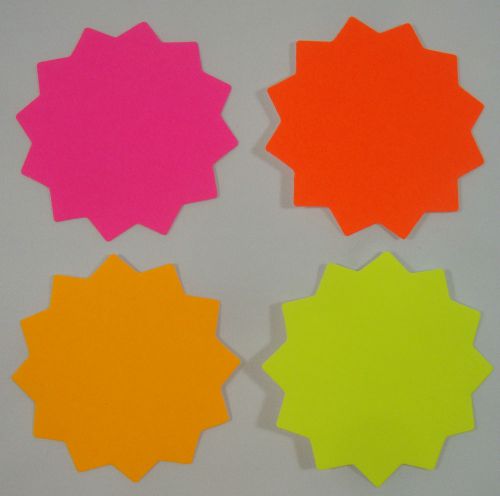100 star burst 5.375&#034; sign cards 4 - colors retail store supplies for sale