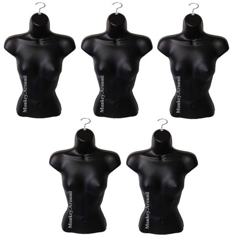 Set of 5 Female Mannequin Women Torso Dress Form Display Clothing Hanging NEW