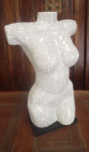 Mosaic Torso Mannequin Ornamental Display Lamp White Female Body Small 40cm