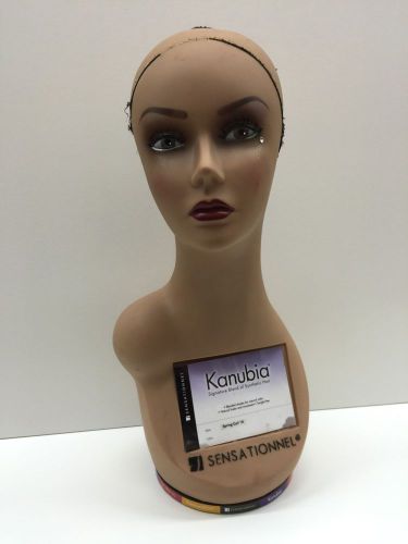 Rotating mannequin head display wig holder plastic pvc 18&#034; tall sensational #1 for sale