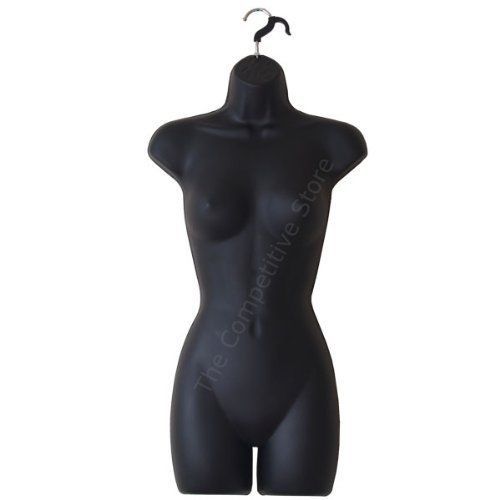 Female Dress Black Plastic Mannequin Body Form. Great For Displaying Small &amp; Med