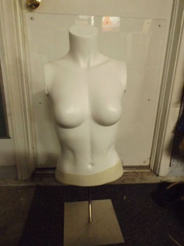 FEMALE 3/4 BODY plastic mold MANNEQUIN TORSO RETAIL DISPL QUALITY with adj STAND