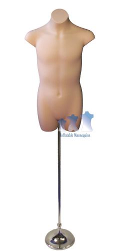 Teenage boy 3/4 fleshtone and adjustable mannequin stand with 8&#034; trumpet base for sale