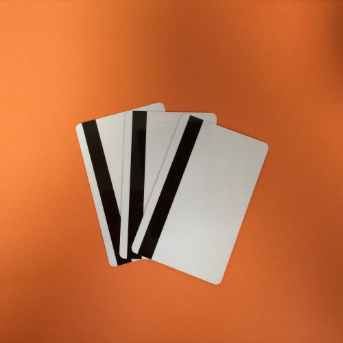 3 white pvc cards-hico mag stripe 2 track - cr80 .30 mil for id printers for sale