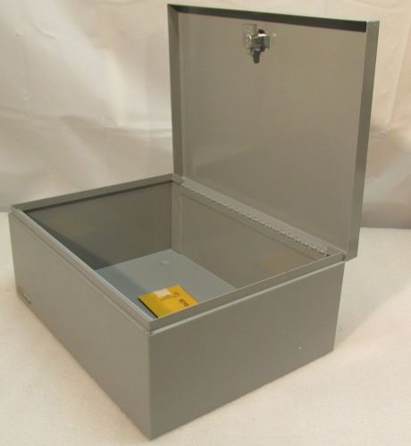 Mmf industries 227-1303 locking heavy-duty security box, gray, new with keys! for sale