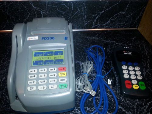 First Data FD-200 Credit Card, Check Reader Terminal With FD-10C Pinpad USB