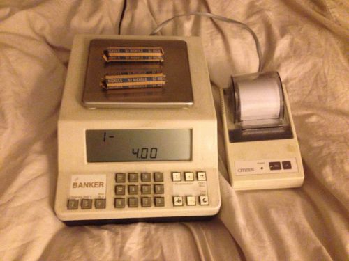 The banker bk-10 k-scale cash and coin counter with printer for sale