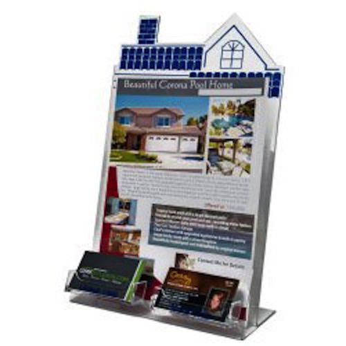 8.5x11 acrylic roof top brochure holder 2 bc pockets  lot of 4  ds-hse-811-c2-4 for sale