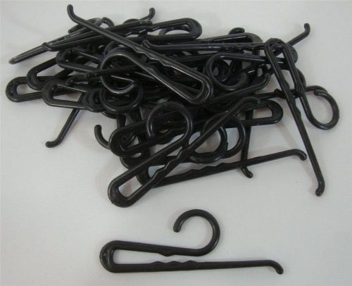 50 Qty. Black Plastic Non Slip Sock Hanger Clip Hook Retail Shopping Supply