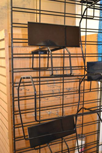 Grid mesh display rack &amp; peg hooks black for sale