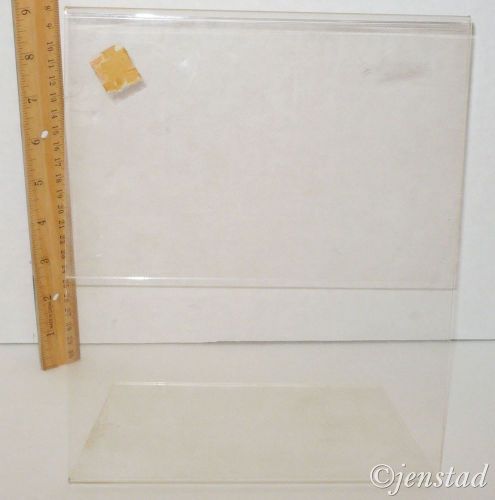 ACRYLIC SLANTED COUNTER SIGN,PHOTO,RETAIL CLEAR DISPLAY HOLDER STAND 8X10 USED