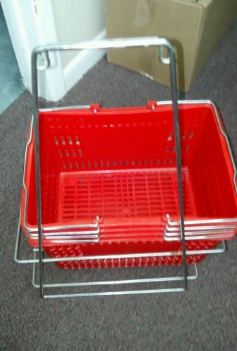 Shopping Baskets &amp; Metal Stand/Red measures 12”W x 17”L x 8”D/Store Supply