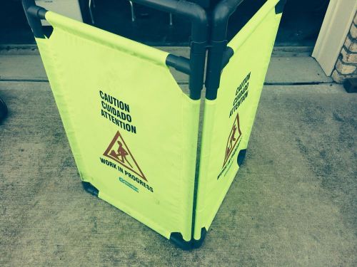 Carlisle 2 Panel Yellow Caution Barrier -22 In X 38 In Each - Portable - Snap-On