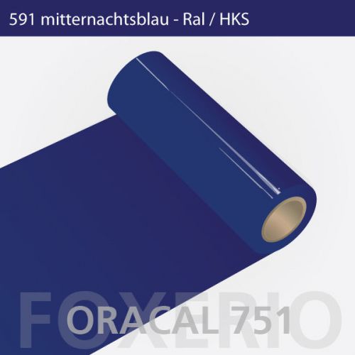 591 Midnight Blue Oracal 751 5-50m 31cm Cast Glossy Adhesive Film Plotter