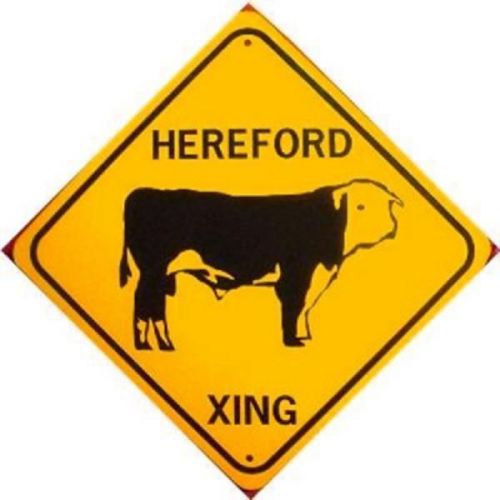 Hereford xing aluminum cow sign won&#039;t rust or fade for sale