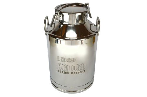 TEMCo 40 Liter 10.5 Gallon Stainless Steel Milk Can Wine Pail Bucket Tote Jug
