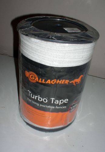 GALLAGHER 1 1/2&#034; white TURBO TAPE for long Portable Fences 1/8 mile 660&#039; HORSES