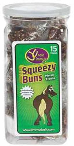 Uncle Jimmy&#039;s SQUEEZY BUNS 15 PiecesTreat Individually Wrapped Horse Pony Equine